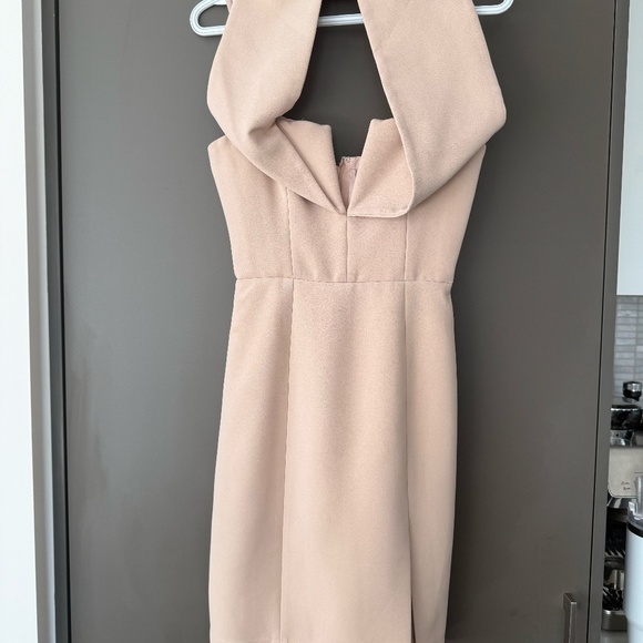 BCBGMaxAzria Marquise Bare Pink Split V-Neck Dress - Picture 8 of 14